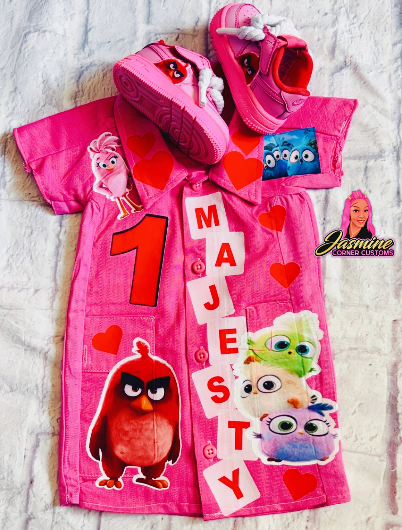 CUSTOM ANGRY BIRDS DICKIES DRESS WITH SHOES