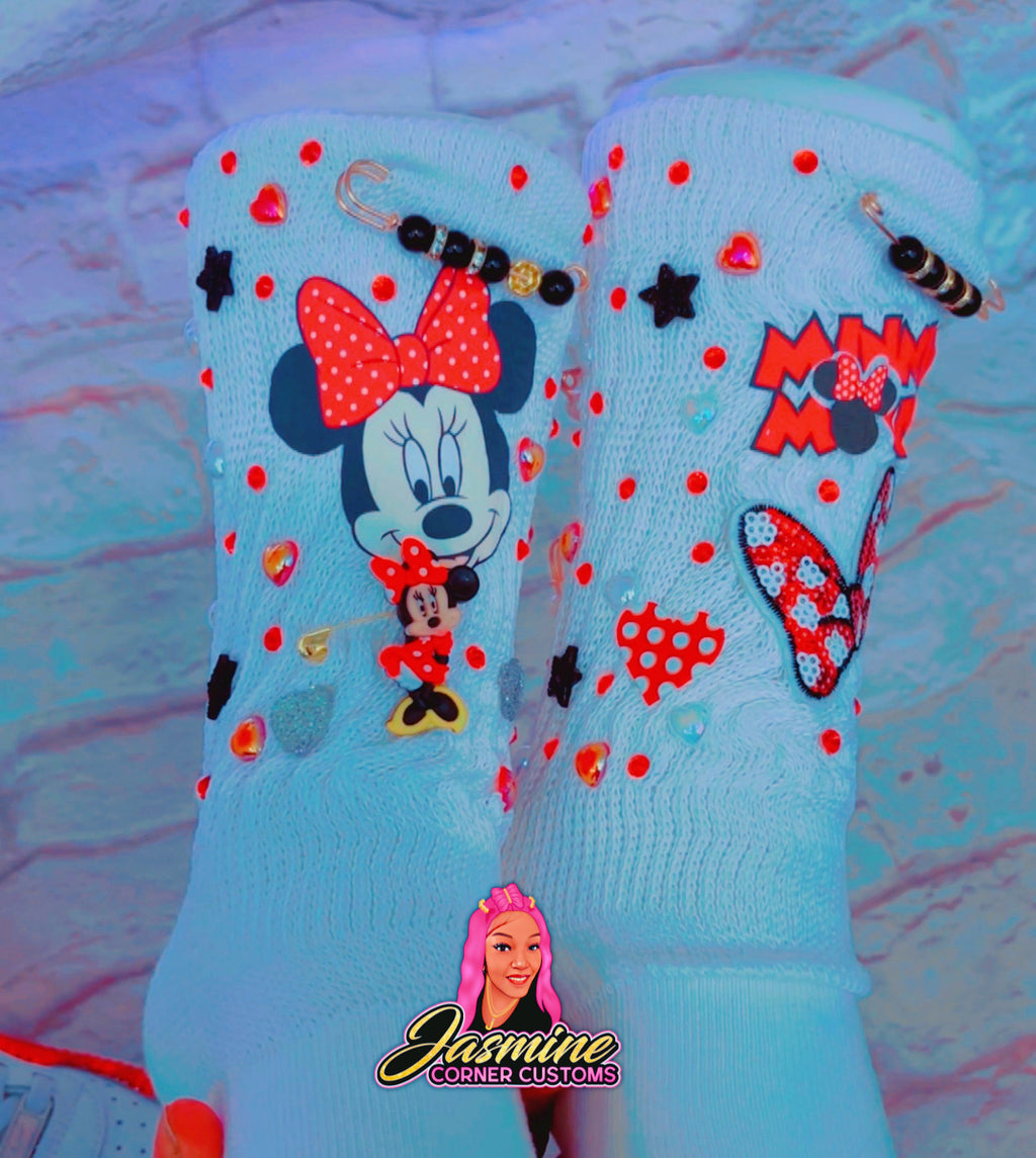CUSTOM MINNIE MOUSE SHOES AND JUNK SOCKS