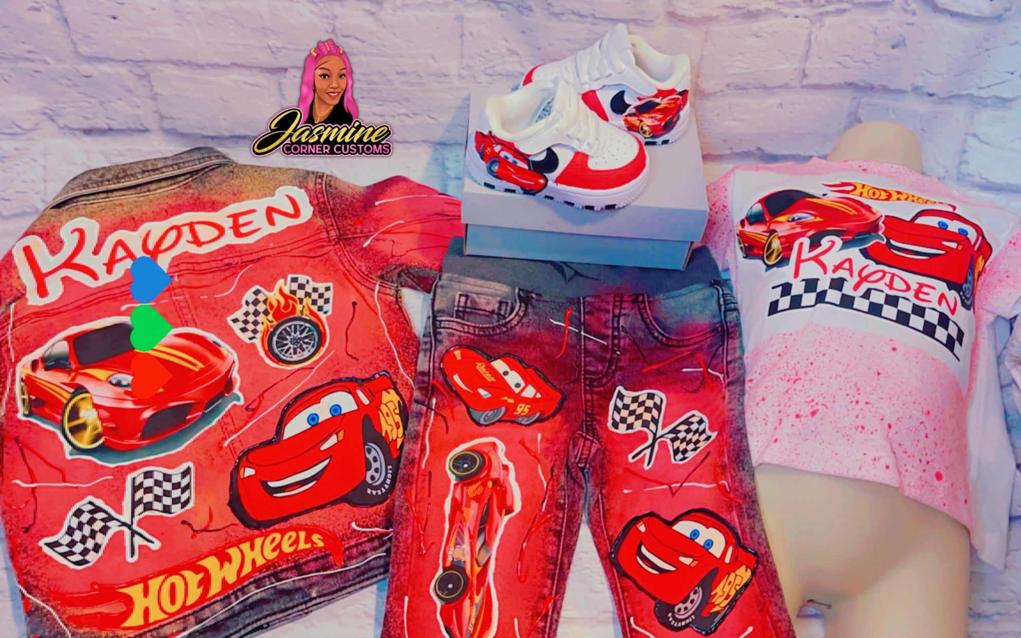 CUSTOM MCQUEEN JEAN JACKET OUTFIT WITH SHOES