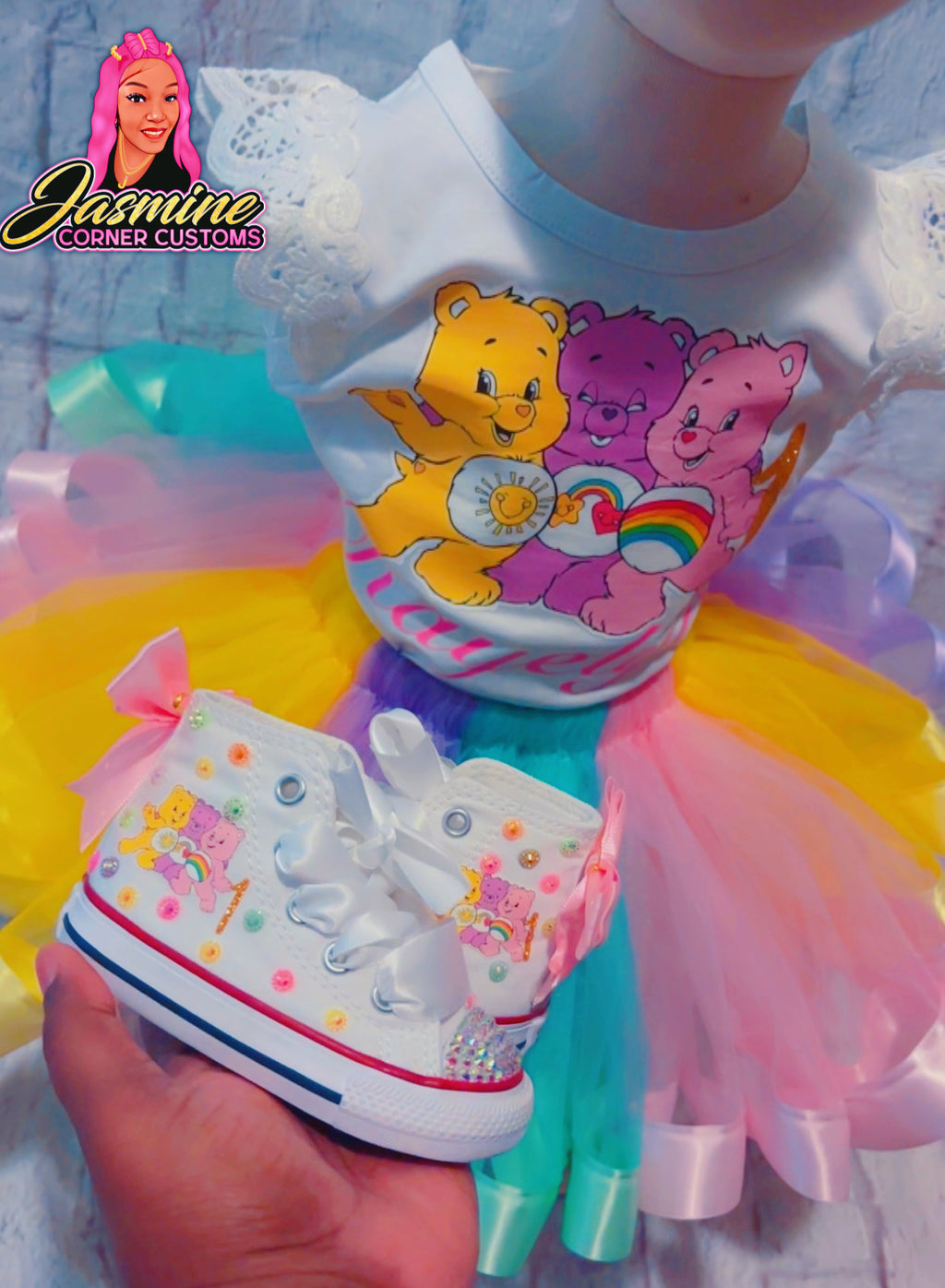 CUSTOM CAREBEAR TUTU OUTFIT WITH SHOES