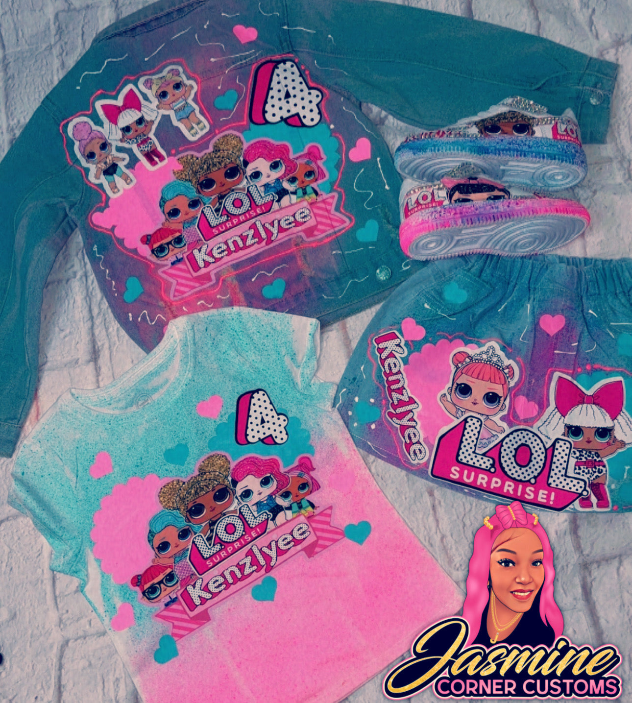 CUSTOM LOL GIRLS JEAN JACKET OUTFIT WITH SHOES