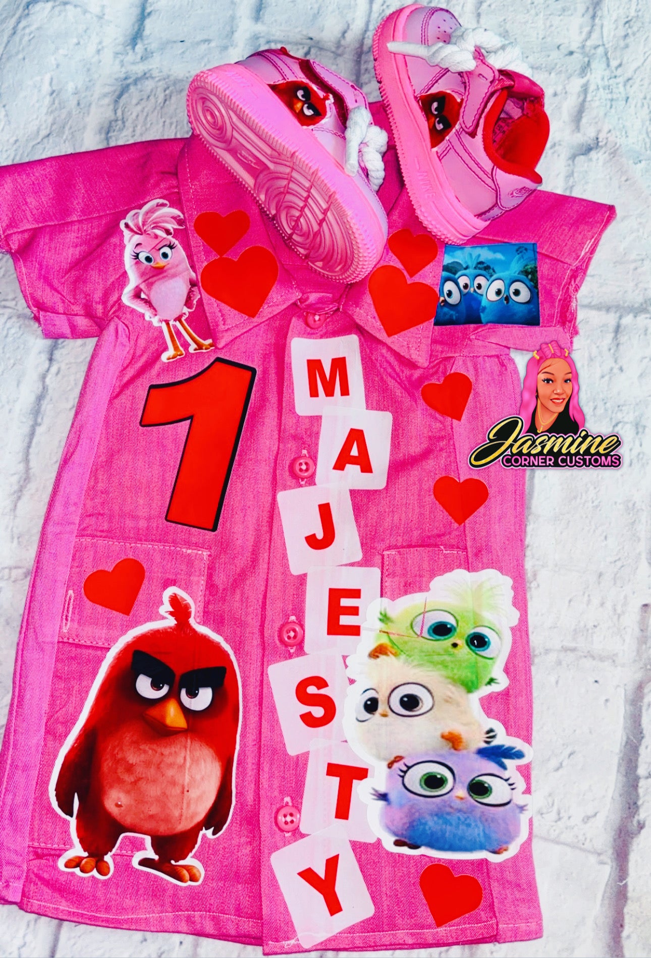 CUSTOM ANGRY BIRDS DICKIES DRESS WITH SHOES