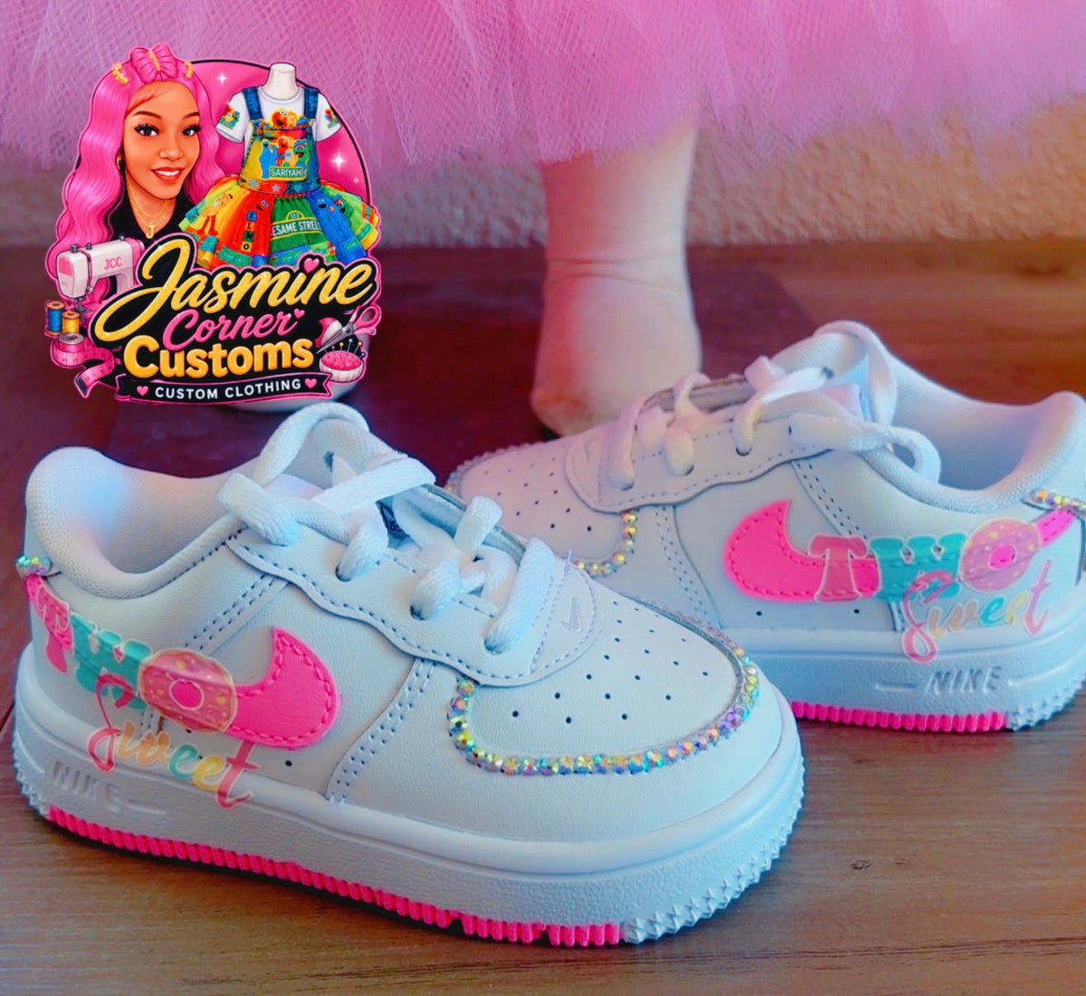 CUSTOM TUTU OVERALLS WITH SHOES TWO SWEET