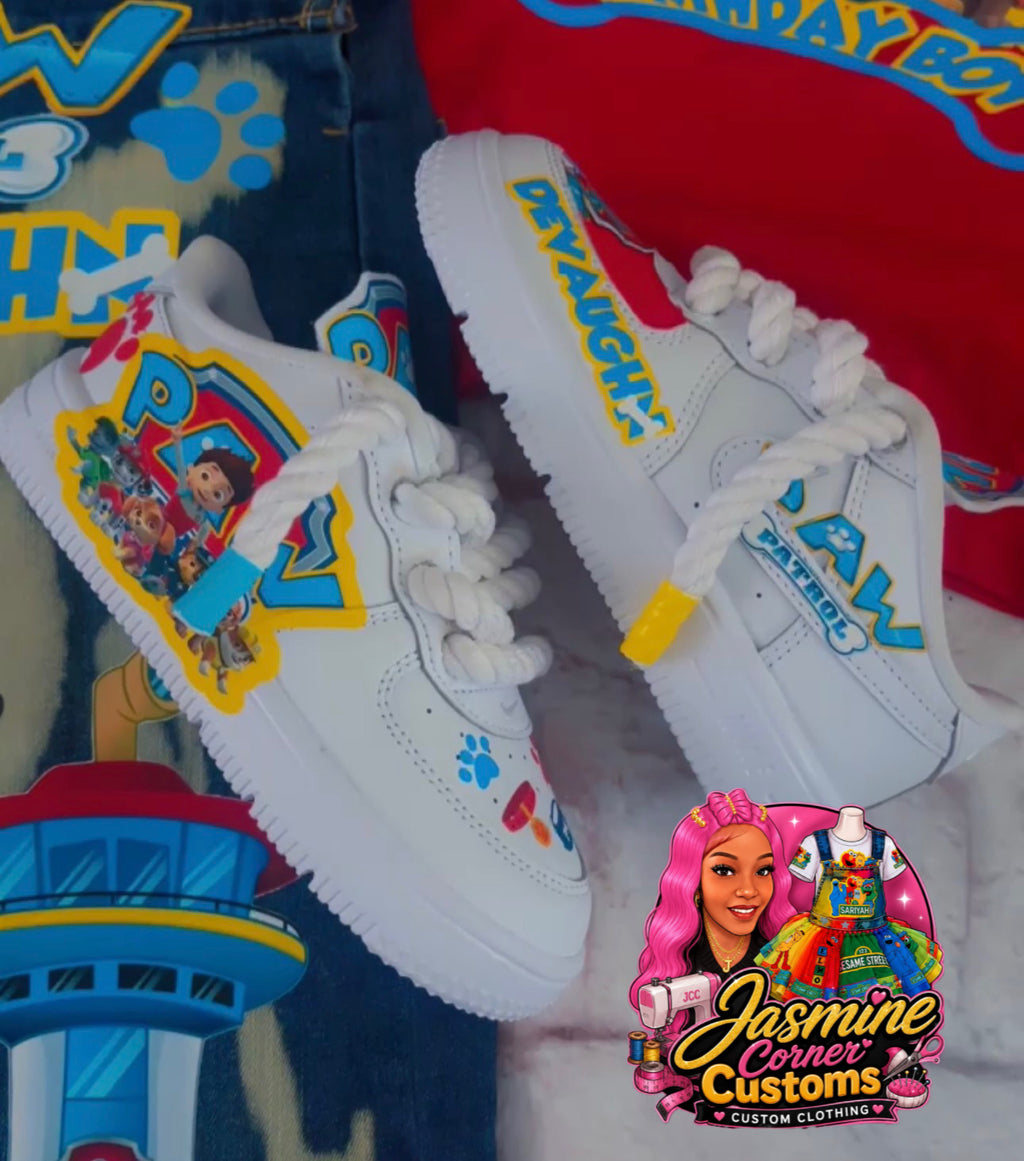 CUSTOM PAW PATROL OVERALLS OUTFIT WITH SHOES