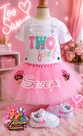 CUSTOM TUTU OVERALLS WITH SHOES TWO SWEET
