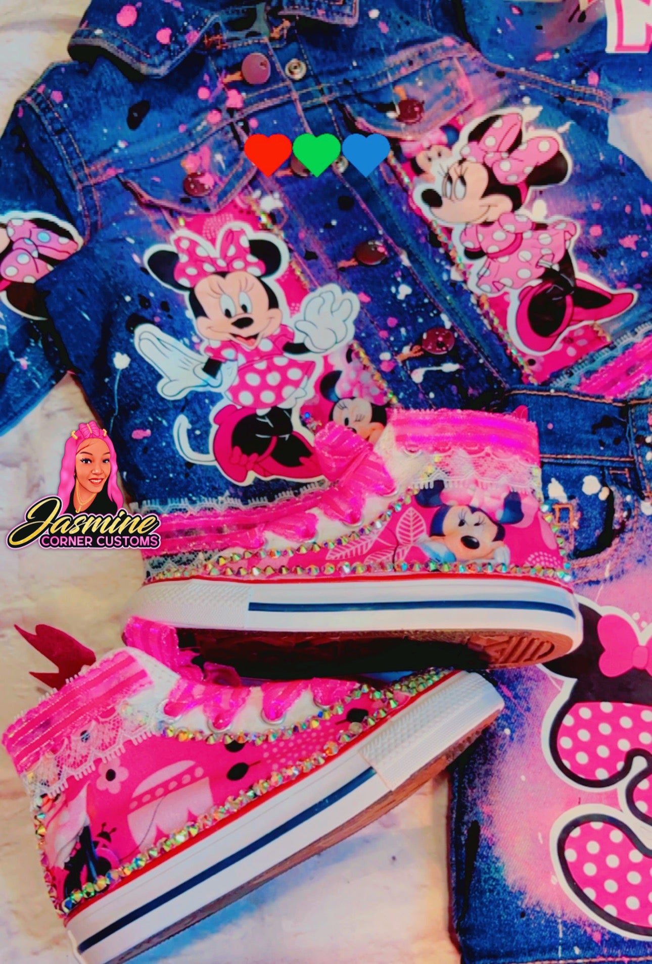 CUSTOM MINNIE MOUSE JEAN SKIRT OUTFIT WITH SHOES