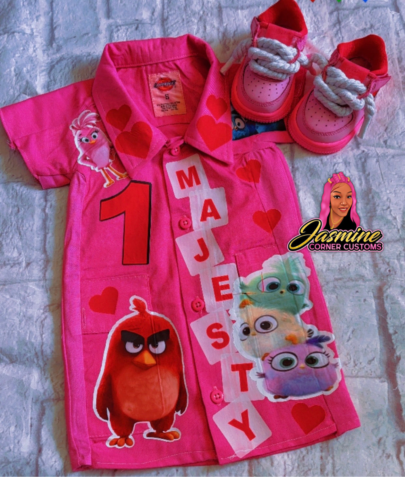 CUSTOM ANGRY BIRDS DICKIES DRESS WITH SHOES
