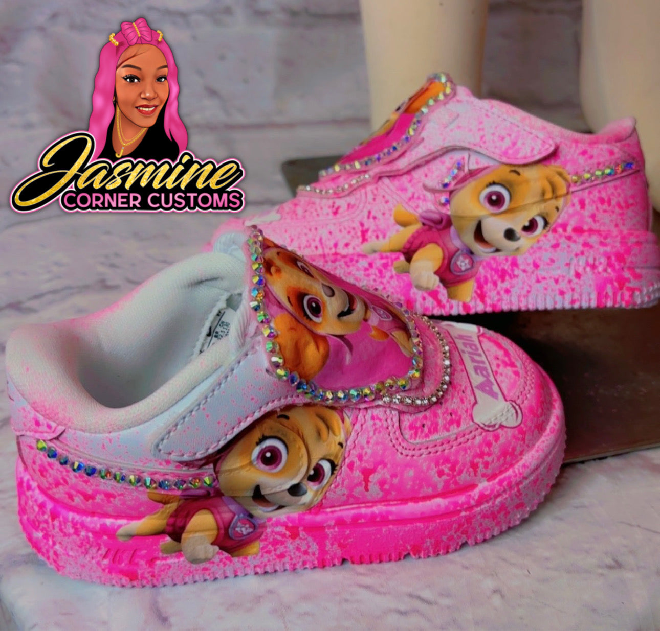 CUSTOM PAW PATROL SKYE TUTU OVERALL OUTFIT WITH SHOES