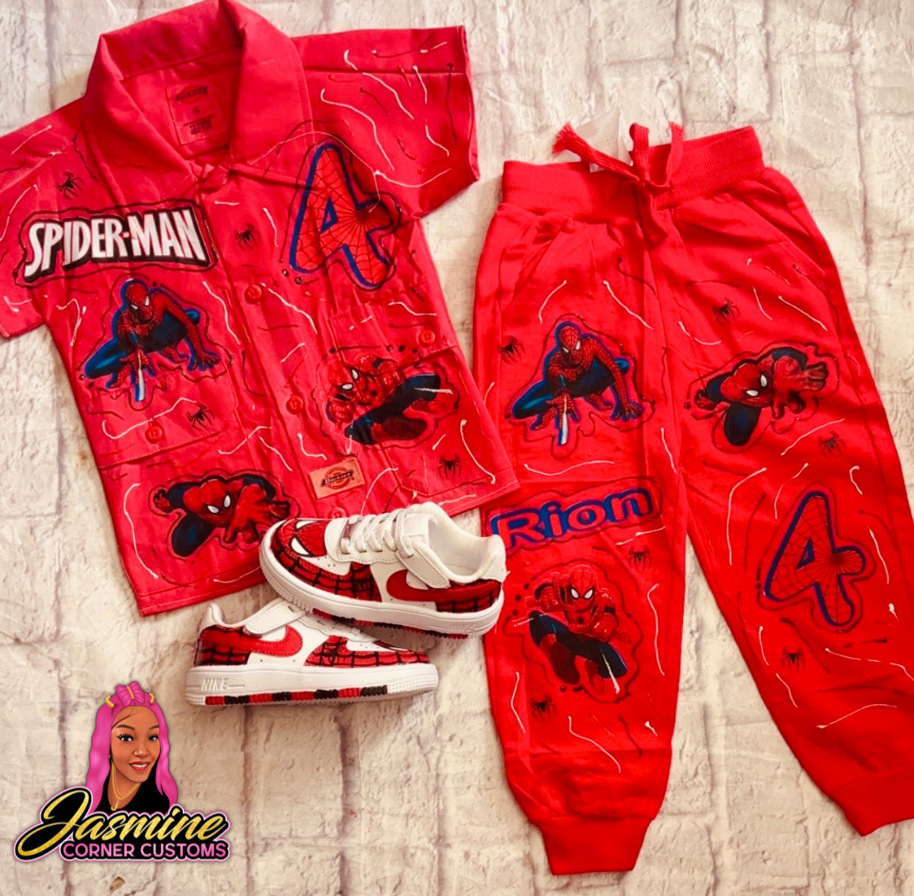 CUSTOM SPIDERMAN DICKIES OUTFIT WITH SHOES