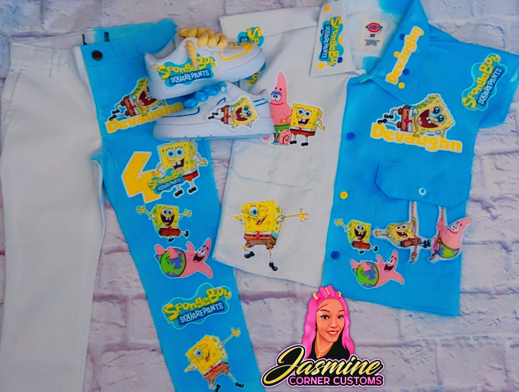 CUSTOM SPONGEBOB DICKIES OUTFIT WITH SHOES
